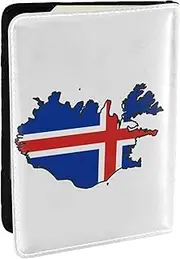 [JEJEA] Iceland Flag Map Print Travel Organizer Credit Cards Case Passport BookPassport Holder Cover Wallet forTraveling,, Black, One Size