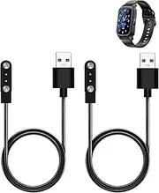 WUNIAK Charging Cable for Fajocru Fall Detection Smart Watch, Magnetic USB Charging Cable USB Flexible Charger Cord Cable Accessories for Fajocru，（2 Pack）