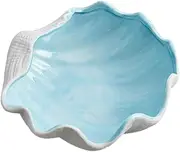 [LDDCVRYAZ] Ceramic tray, jewelry storage tray, cute jewelry display tray, bedside creative starfish living room decoration, shell ornaments/786(Light blue large shell)