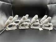 NEW Set of 8 Vintage Porcelain White Owl Napkin Rings 3" From 1980's