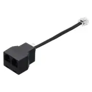 Phone Jack Splitter, RJ11 6P4C Telephone Line 2 Way Splitter, 0.5ft, Black