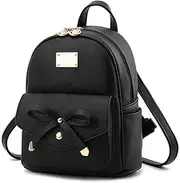 [BAG WIZARD] Girls Leather Mini Backpack Purse Cute Bowknot Fashion Small Backpack Purses for Teen Women