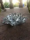 Sagebrook White Crystal pad lotus flower candle holder extra large 8”