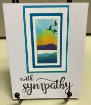 'With Sympathy' ocean view: handmade greeting card