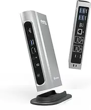 Plugable 16-in-1 Thunderbolt 4 Dock – Dual 4K Monitors for M4 MacBook Air/Pro, 100W Charging, 2X HDMI, 2X DisplayPort, 2.5G Ethernet, 7X USB, MicroSD/SD Card Reader, Audio, Windows & USB4 Compatible