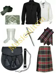 Men's Traditional Scottish Highland (08) Pieces Kilt outfit