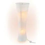 4-FT Cylinder Paper Lantern Standing Floor Lamp with Black Foot Switch Cord +...