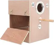 LIGHTAOTAO Parakeet Nesting Box Wooden Bird House for Birds Easy Assembly Cleaning for Garden Home Park Convenient Feeding Design with Buckle Lid