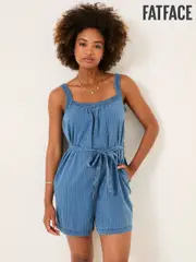 FatFace Annie Blue Denim Stripe Playsuit (AK9256) | $104