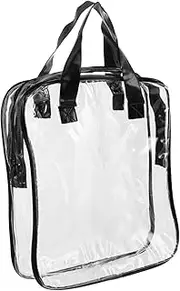 iplusmile Clear PVC Organizer Bag with Handles Lightweight Storage for Clothes Books Easy to Carry Multipurpose Transparent Zip Pouch for Travel