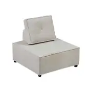 Foret 86cm Armless Seat Modular Extension Ottoman Couch Velvet Fabrics Sofa Beige