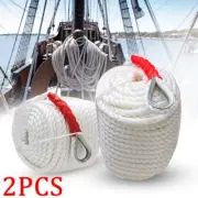 2PCS 3/4" x 200' Twisted Three Strand dock line rope cord boat Anchor Mooring