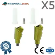 5x Dental Angulated Multi Unit 1.4 Plastic Sleeve Set Slim Platform 45° Int Hex