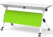 YQMHEZ Folding Conference Table, Foldable Meeting Table, Training Room Tables with 4 Wheels, Baffles and Storage, Office Classroom Commercial Training Table(120x60cm)