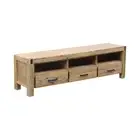 TV Cabinet Solid and Veneered Acacia Construction Oak Colour Storage Tier Nowra