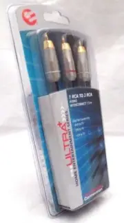ELLIES 1 RCA TO 2 RCA AUDIO INTERCONNECT 1.5M | MODEL.NO: BHU1R/2R | AUX 3.5mm