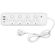 HPM 4 Outlet Switched Powerboard with USB-A and C Ports
