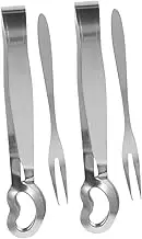 UTHCLO 4pcs Stainless Steel Escargot Tongs and Forks Serving Snails Seafood Appetizers Easy to Clean Kitchen Tools Elegant Design for Dining Occasions