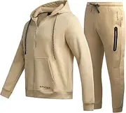 [Spyder] Mens Track Suit Set - 2 Piece Men's Activewear Fleece Zip Up Hoodie and Jogger Sweatpants, Sweatsuits for Men (S-XXL)