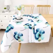 Polyester Tablecloths for Rectangle Tables | (70/120) - TC1501 Blue Floral Pr...