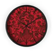 Racy Red Black Lace Wall Clock Gift for Her