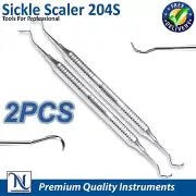 204S Posterior Sickle Scaler Supragingival Calculus Remover Slender Curved Tips