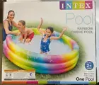 Intex 58449EP Rainbow Ombre 3 Ring Round Inflatable Kids Outdoor Swimming Pool