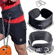 JSM FITNESS Dip Belt Premium with a Steel Buckle, Durable Chain and Carabiners, Perfect for Weight Lifting and Pull Ups with additional load, Weightlifting Belt for pull-ups and dips