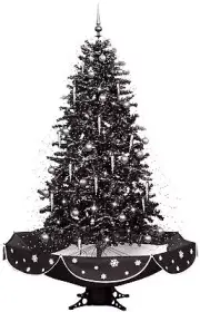 Fraser Hill Farm 75" Snowing Christmas Tree with White LED Lights Music Decor...