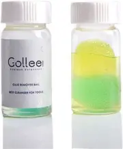 Gollee Eyelash Extension Tweezers Cleaner Liquid Glue Remover and Sponge Ball
