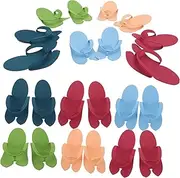 Ipetboom 12 Pairs Disposable Flip-flops Eva Pedicure Slippers for Women Men Travel Home Easy to Carry Foot Relief Random