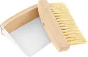 Small Dust Pan and Brush Set, Wood Table Brush and Dustpan Set, Wooden Crumb Sweeper, Efficient Mini Hand Broom and Dustpan Set, Magnetic Design Easy to Store for Tabletop Countertop
