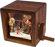 Personalized Animation Machine Mechanical Hand-cranked Photo Album, Custom Photo Flip Book Frame with Light, Hand Crank Wooden Photo Album, Valentine's Day Gifts for Men Women Couples