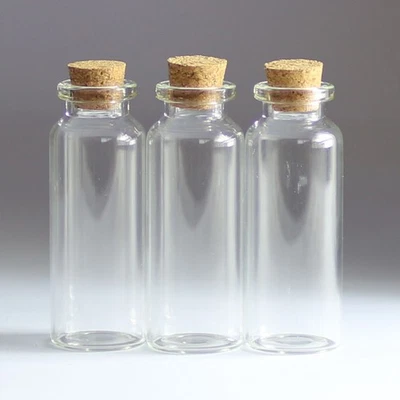 24x65mm 20ml Glass bottles 10-50 pieces Cork bottle Wishing bottles Jars