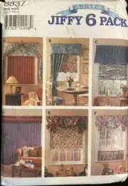 Simplicity Pattern 8837 Window Treaments Abbie's Jiffy 6 pk