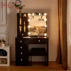Bedroom Dressing Table With Drawers Mirror Stool Set Makeup Desk Vanity Table