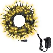 20m 200 LED String Lights, 12V Low Voltage Outdoor Waterproof Garden Lights with Adapter - Warm White, White, Blue Christmas Decorative Lighting