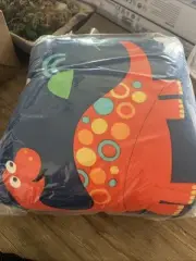4PCS Toddler Bed Sets Blue Kid Toddler Comforter Set Dinosaur Toddler Bed Sheets