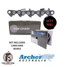 Archer 25ft Chainsaw Chain Reel suits Stihl Husqvarna 3/8"LP .050" Semi Chisel