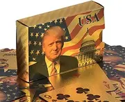 RICHOOSE 2024 Trump Merchandise Poker Cards Trump Store Funny Gold Waterproof Playing Cards Trump Stuff Donald Trump Gifts