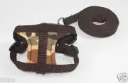 Brown Leashes lead pet soft harness small pet guinea rat Hamster Ferret leveret