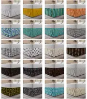 Ambesonne Abstract Theme Bedskirt Elastic Wrap Around Skirt Gathered Design