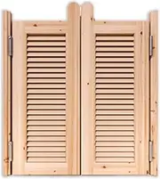 Louvered Heavy-Duty Café Saloon Doors, Kitchen Restaurant Partition Swing Cafe Door, Interior Solid Wood Swing Door, Ready to Install x 95cm