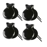 4PCS Spanish Castanets Traditional Flamenco Castanets Wooden Hand Percussion Castanets Music Instru Black