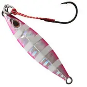 15gm Storm Gomoku Pink Zebra Koika Jig Lure - Micro Jig Pre-Rigged With VMC Assist Hook