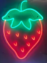 Strawberry Fruit Flex LED 16"x13" Neon Sign Light Lamp Beer Bar Wall Decor
