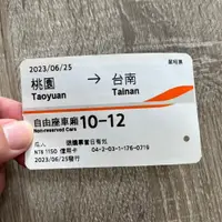 在飛比找蝦皮購物優惠-2023 112年6月25日 高鐵票 桃園台南 收藏品 車友