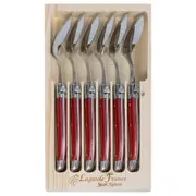 Laguiole Jean Neron 6pc. Soup/Dessert Spoon Set - Red