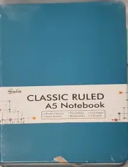 Light Blue Hardcover Notebook Classic Ruled Journal Set Pen Holder 5.1" x 8.3"