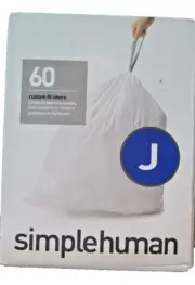 simplehuman CW0259 CODE J Custom Fit Bin Liners 60 PACK [3 LOTS OF 20] BOXED